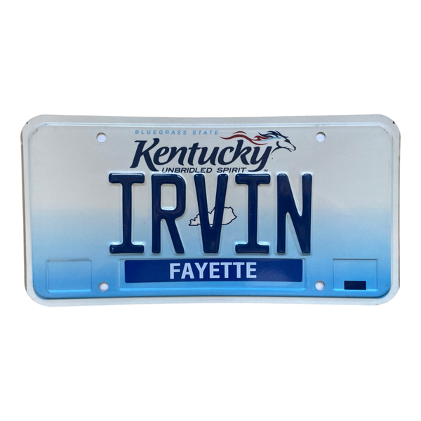 Vanity License Plate - IRVIN
