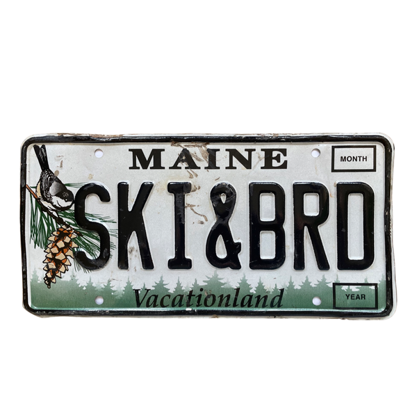 Maine “SKI&BRD” (Ski & Board) Vanity License Plate