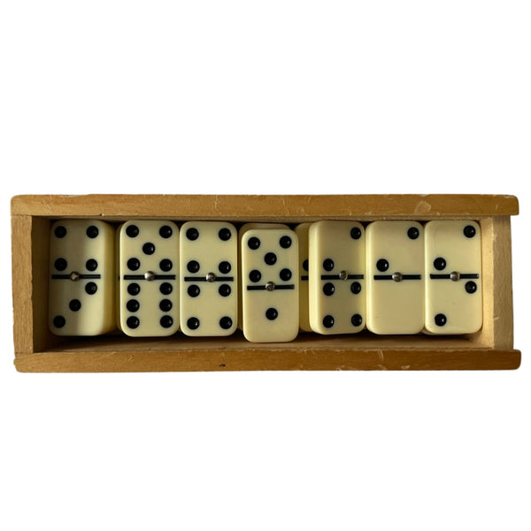 Ivory-Colored Vintage Dominoes Game Set