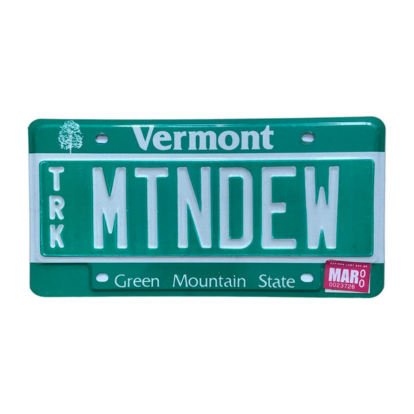 Vermont “MTNDEW” (Mountain Dew) Soda Vanity License Plate