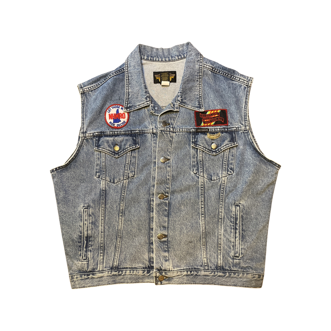 Vintage Denim Vest - Harley Davidson