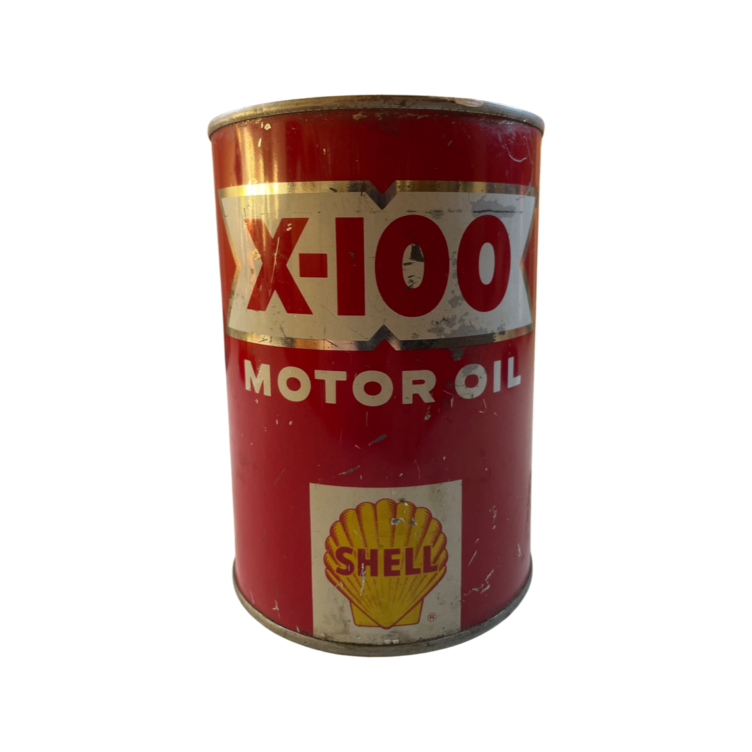 Shell X-100 Motor Oil Can (Empty)