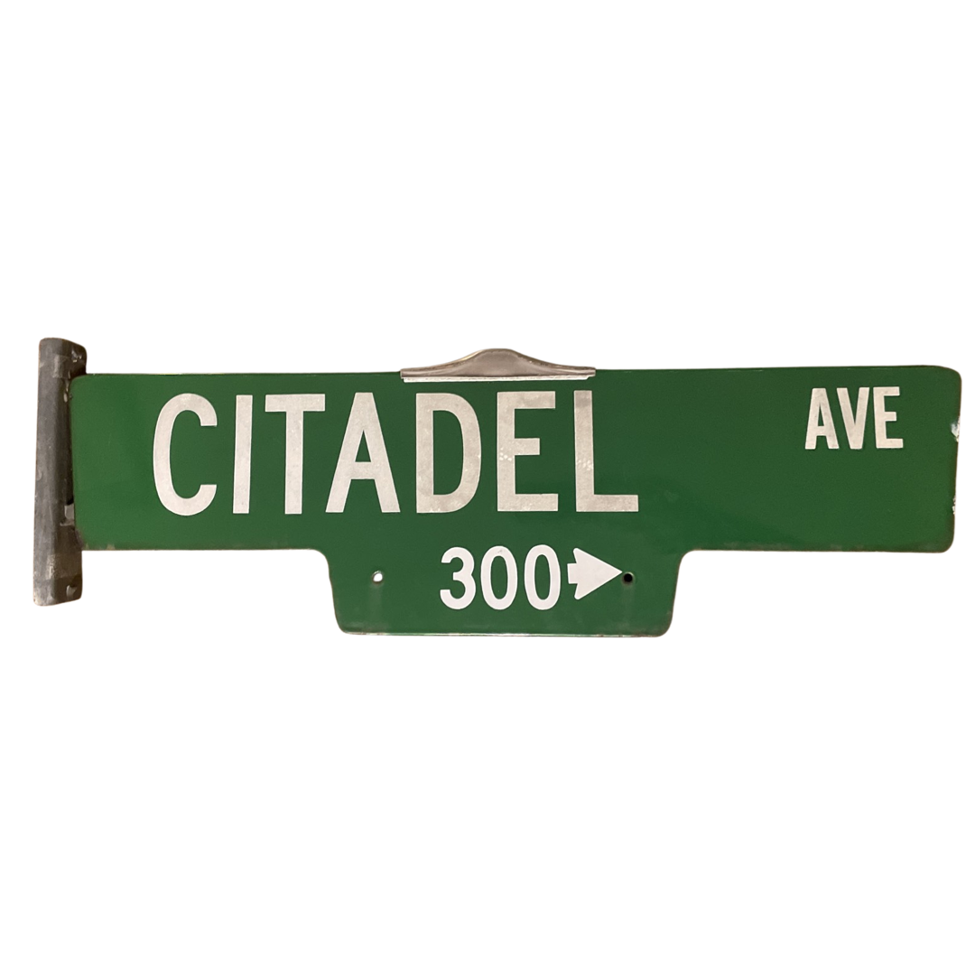 Citadel Sign Vintage Authentic Double-Sided Porcelain Citadel Street Sign